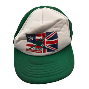 Vintage Snapback Trucker Hat 48th Tactical Fighter Wing at RAF Lakenheath Green